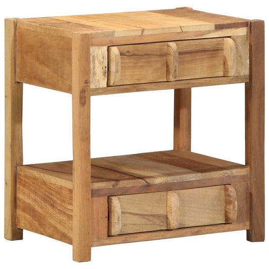 vidaXL End Table με συρτάρι Καφέ 43 x 32 x 46 εκ Στερεό Ανακτηθέν Ξύλο
