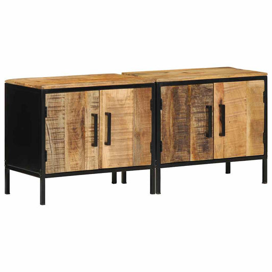 vidaXL Κομοδίνο 2 pcs Καφέ και Μαύρο 50 x 30 x 45 εκ