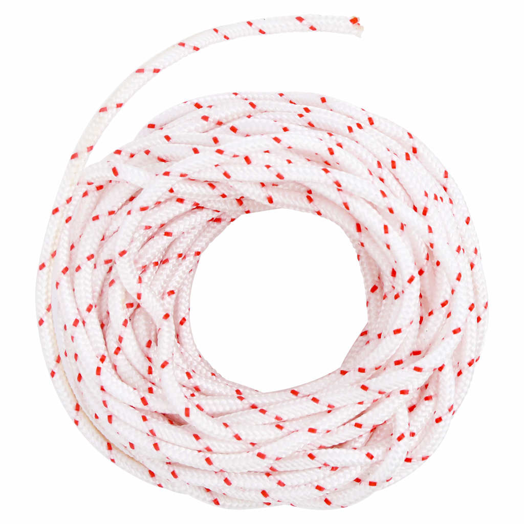 vidaXL Κορδόνι εκκίνησης τραβήγματος Λευκό και κόκκινο Ø4 mm 10 m