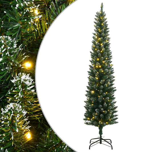 vidaXL Χριστουγεννιάτικο Δέντρο Slim Αρθρωτό με 300 LED 210 εκ.