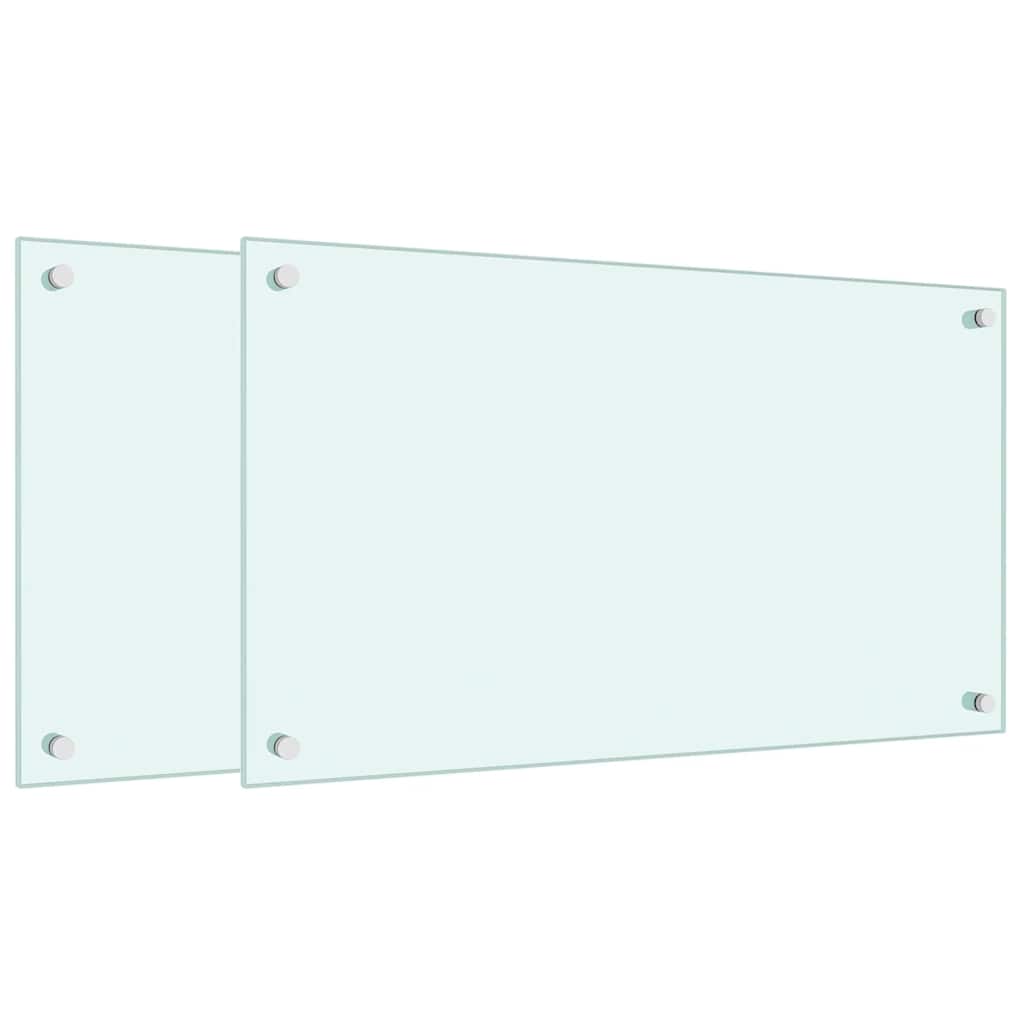 vidaXL Πλάτες Κουζίνας 2 τεμ. Λευκές 70 x 40 εκ. από Ψημένο Γυαλί