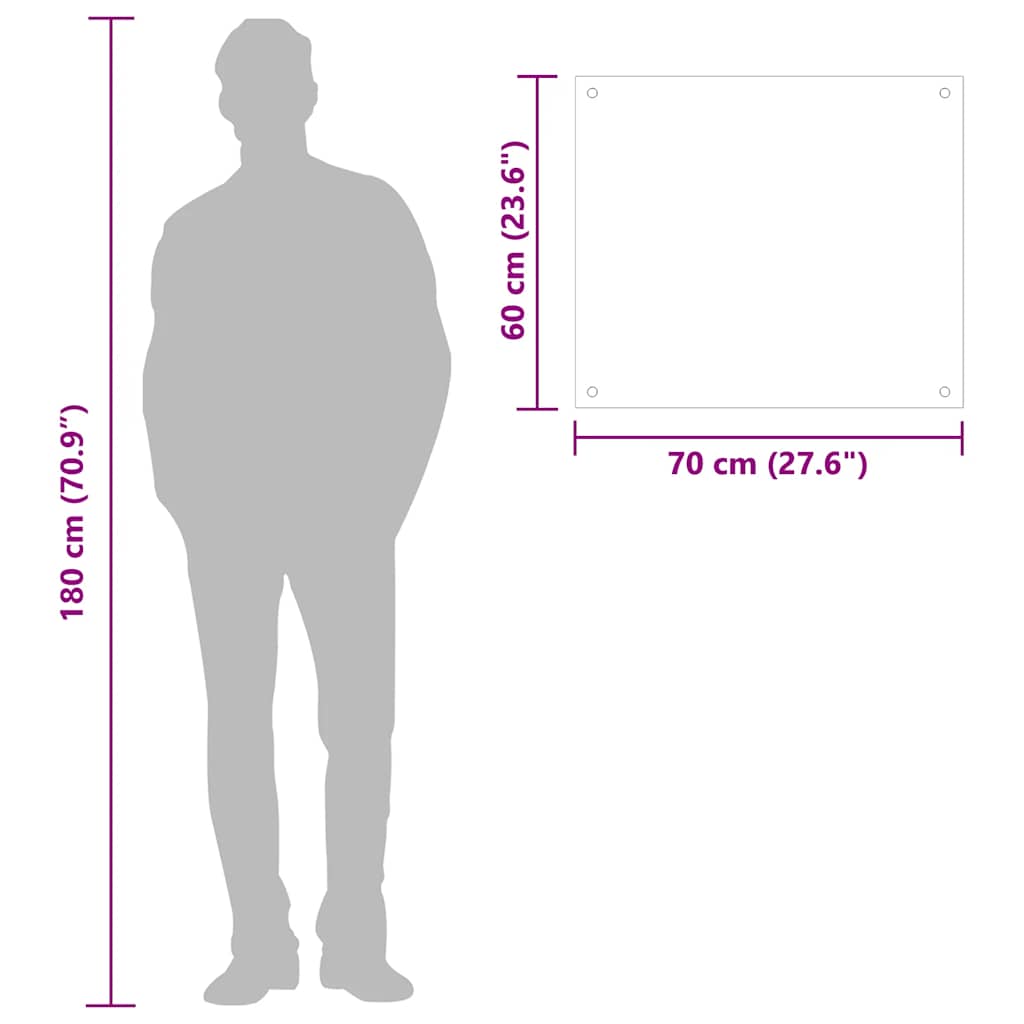 vidaXL Πλάτες Κουζίνας 2 τεμ. Λευκές 70x60 εκ. από Ψημένο Γυαλί