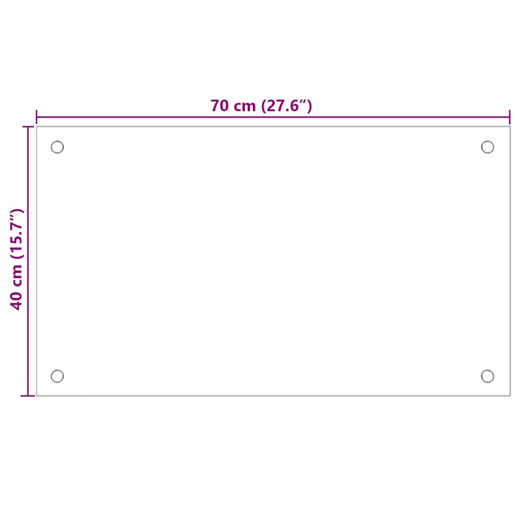 vidaXL Πλάτες Κουζίνας 2 τεμ. Διαφανής 70 x 40 εκ. από Ψημένο Γυαλί