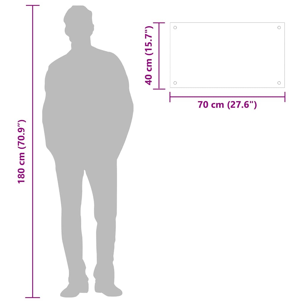 vidaXL Πλάτες Κουζίνας 2 τεμ. Διαφανής 70 x 40 εκ. από Ψημένο Γυαλί