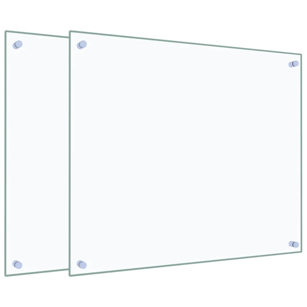 vidaXL Πλάτες Κουζίνας 2 τεμ. Διαφανής 70 x 60 εκ. από Ψημένο Γυαλί