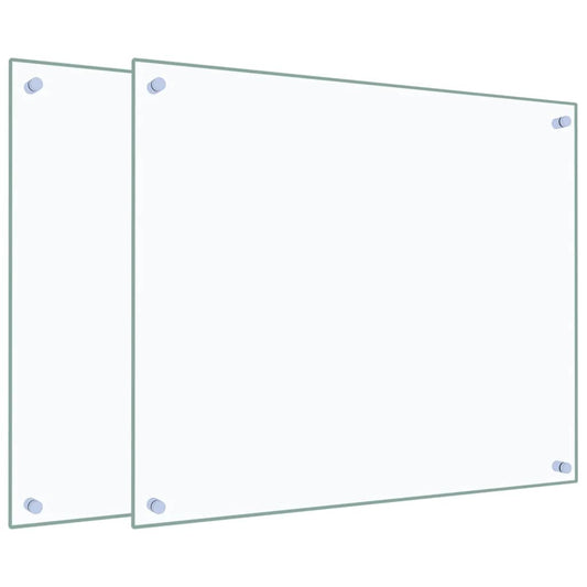 vidaXL Πλάτες Κουζίνας 2 τεμ. Διαφανής 70 x 60 εκ. από Ψημένο Γυαλί