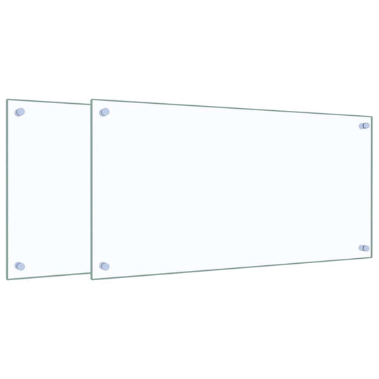 vidaXL Πλάτες Κουζίνας 2 τεμ. Διαφανής 80 x 40 εκ. από Ψημένο Γυαλί