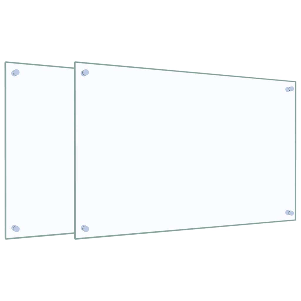 vidaXL Πλάτες Κουζίνας 2 τεμ. Διαφανής 80 x 50 εκ. από Ψημένο Γυαλί
