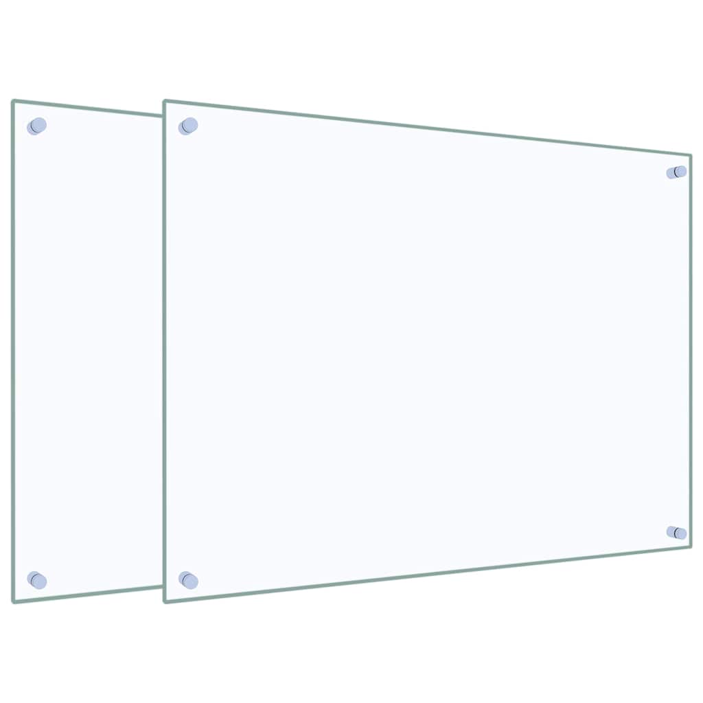 vidaXL Πλάτες Κουζίνας 2 τεμ. Διαφανής 80 x 60 εκ. από Ψημένο Γυαλί