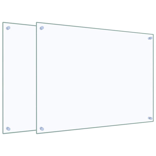 vidaXL Πλάτες Κουζίνας 2 τεμ. Διαφανής 80 x 60 εκ. από Ψημένο Γυαλί