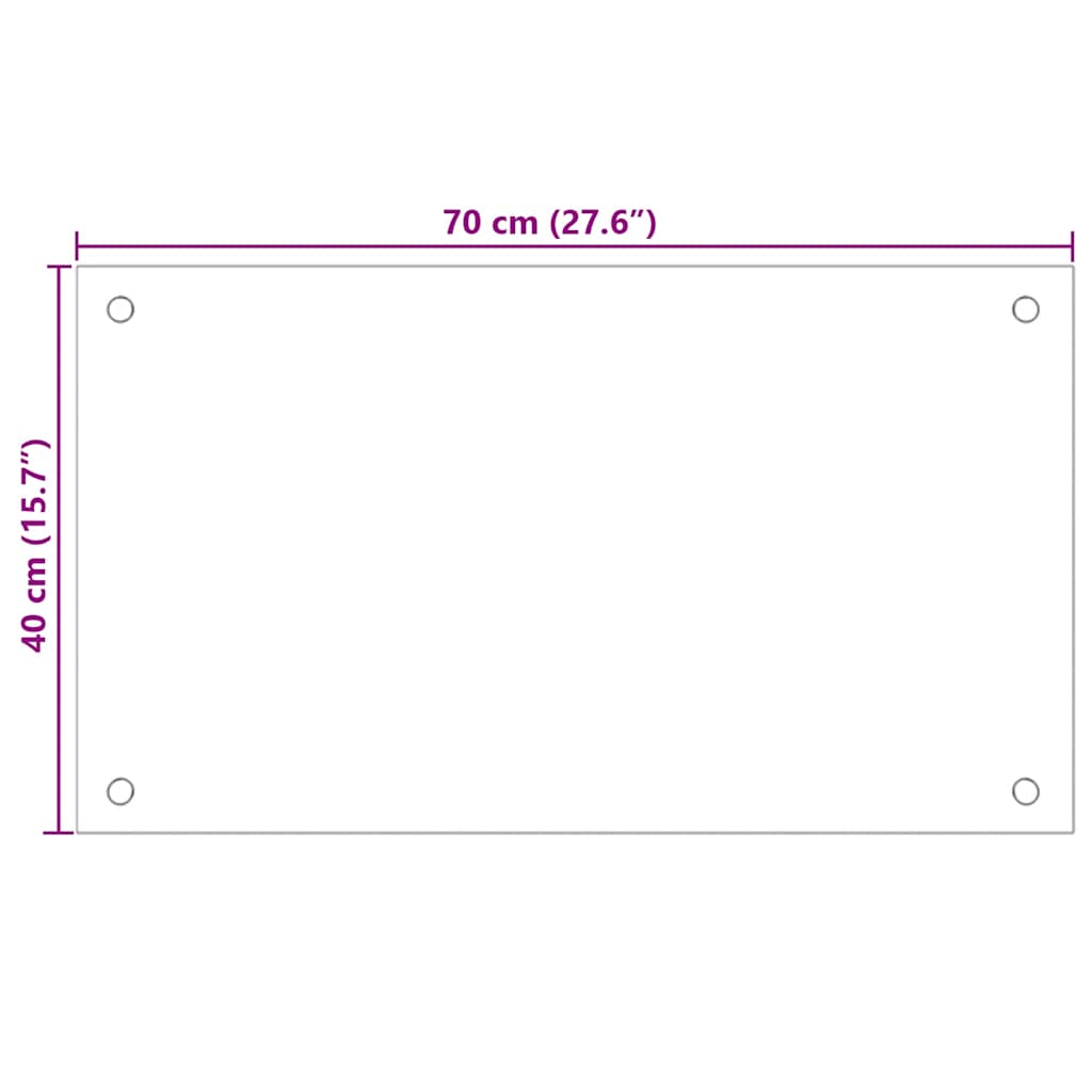 vidaXL Πλάτες Κουζίνας 2 τεμ. Μαύρες 70 x 40 εκ. από Ψημένο Γυαλί