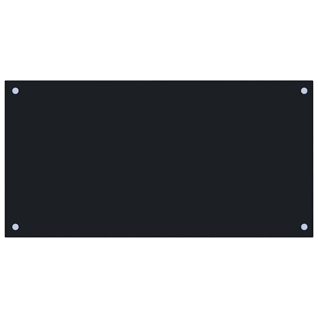 vidaXL Πλάτες Κουζίνας 2 τεμ. Μαύρες 80x40 εκ. από Ψημένο Γυαλί