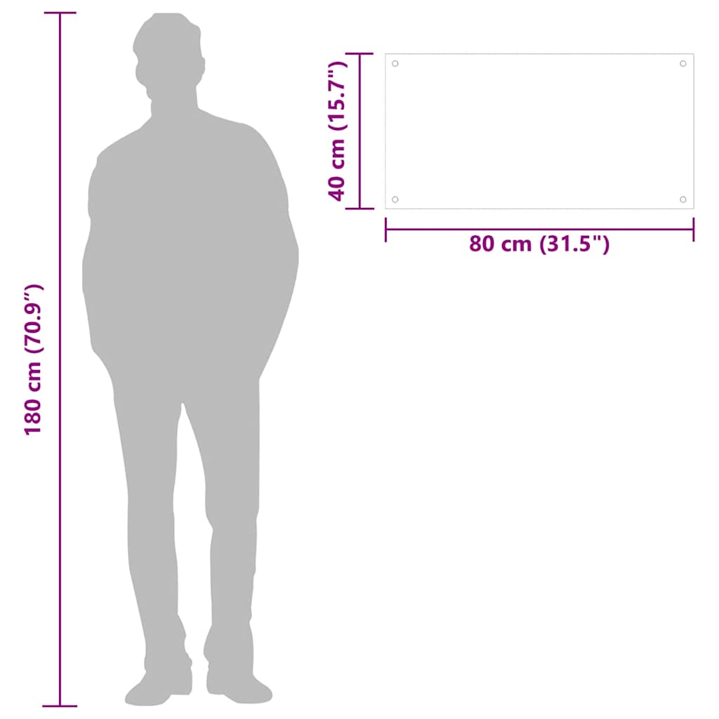vidaXL Πλάτες Κουζίνας 2 τεμ. Μαύρες 80x40 εκ. από Ψημένο Γυαλί