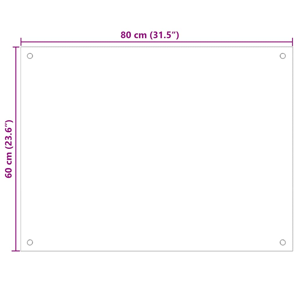 vidaXL Πλάτες Κουζίνας 2 τεμ. Μαύρες 80x60 εκ. από Ψημένο Γυαλί