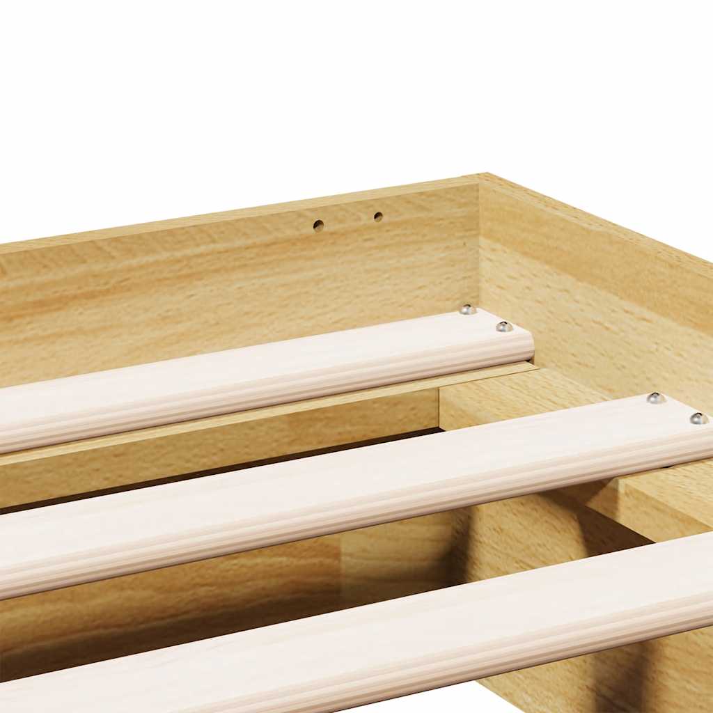 vidaXL Πλαίσιο κρεβατιού χωρίς στρώμα 120x200 cm μασίφ ξύλο δρυς