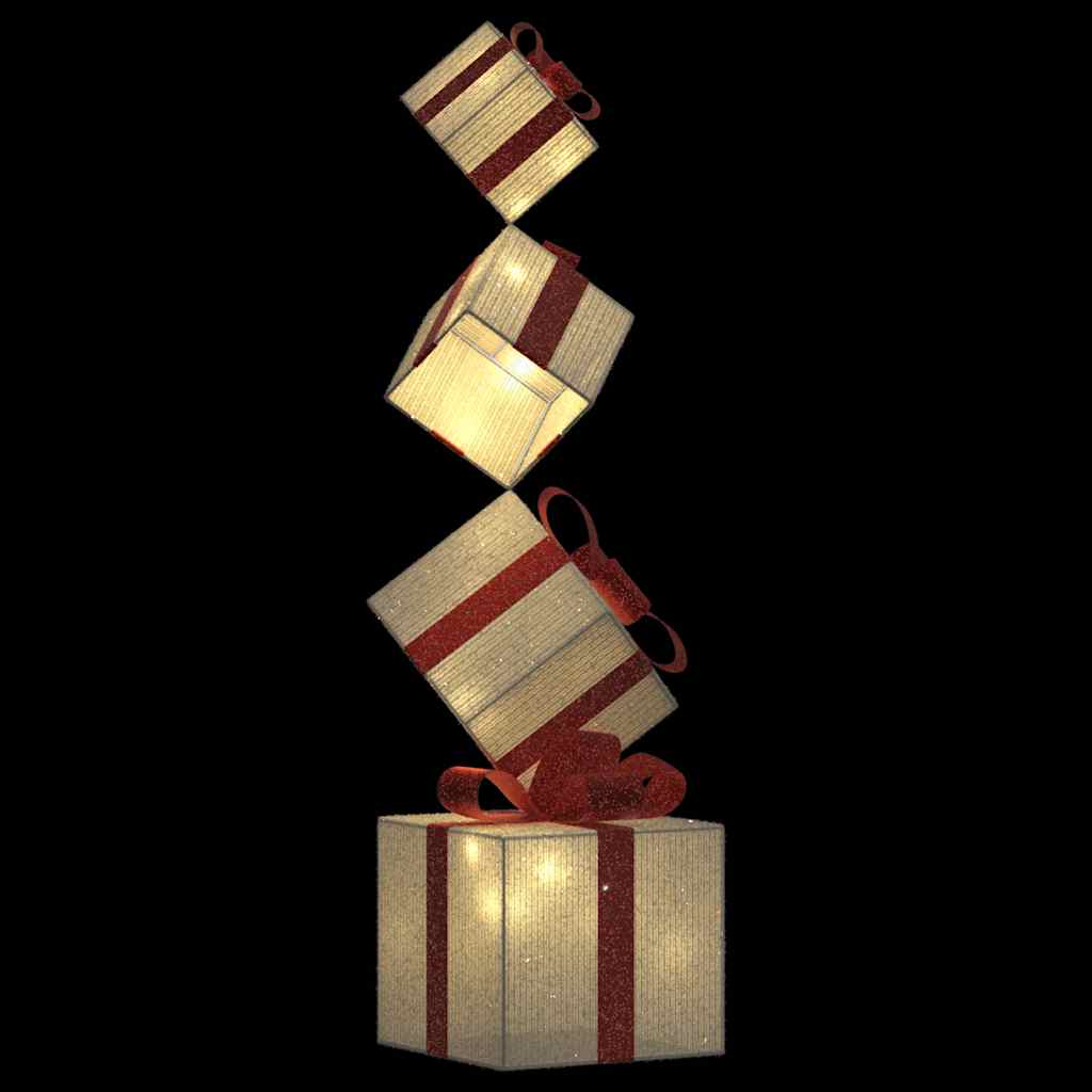 vidaXL Χριστουγεννιάτικη Διακόσμηση Δώρο Κουτί 80 LED Ζεστό Λευκό