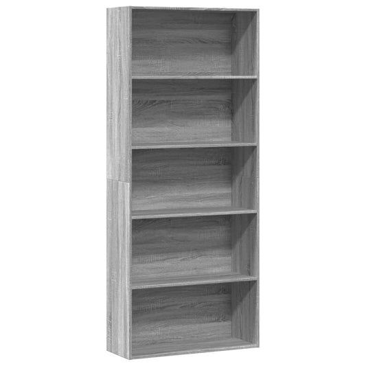 ντουλάπι βιβλίων vidaXL Γκρι Sonoma 80x30x189 cm Κατασκευασμένο ξύλο