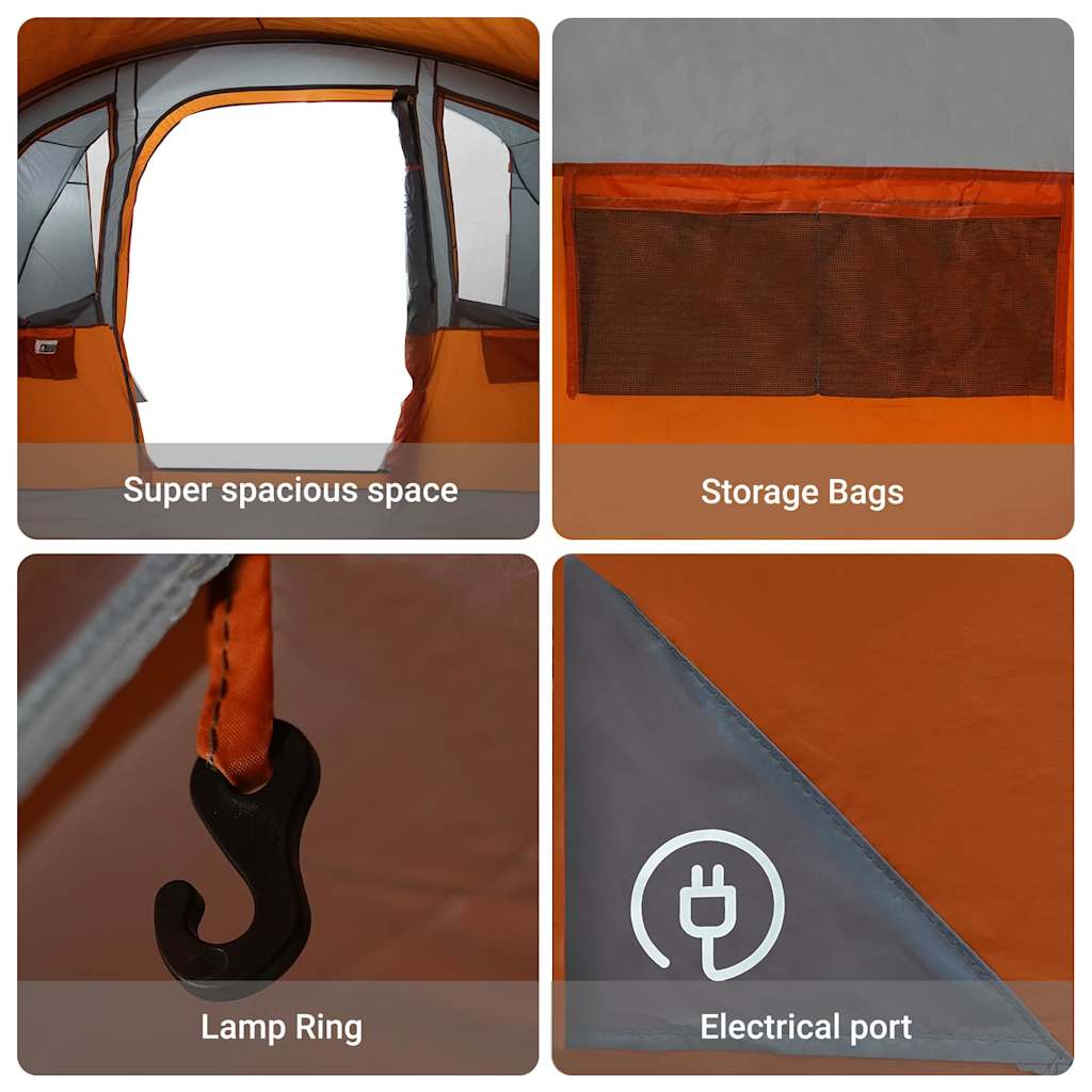 vidaXL Σκηνές Γκρι και πορτοκαλί 576 x 325 x 213 εκ Πολυεστέρας