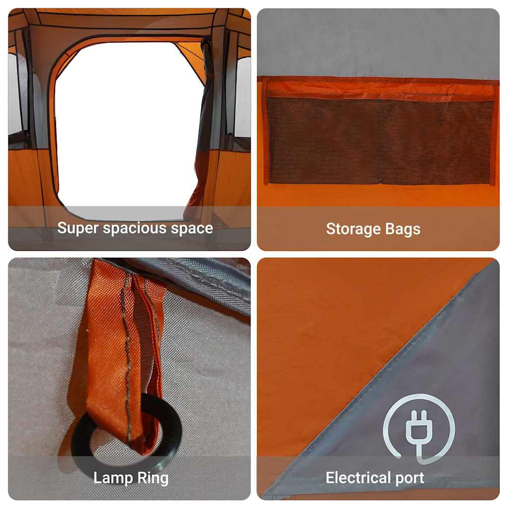 vidaXL Σκηνές Γκρι και πορτοκαλί 435 x 255 x 216 εκ. Πολυεστέρας