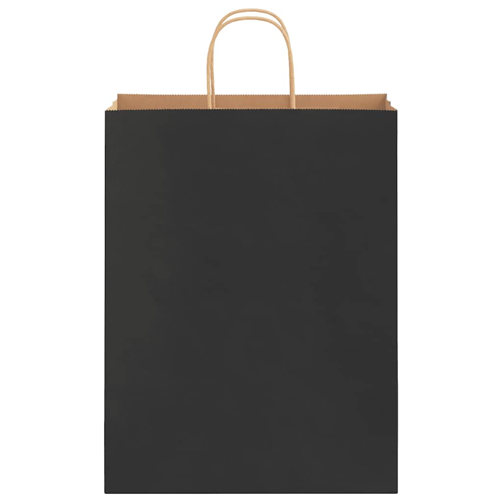 vidaXL Χάρτινες σακούλες 250 τεμάχια με χερούλια Μαύρο 32x12x42 εκ.
