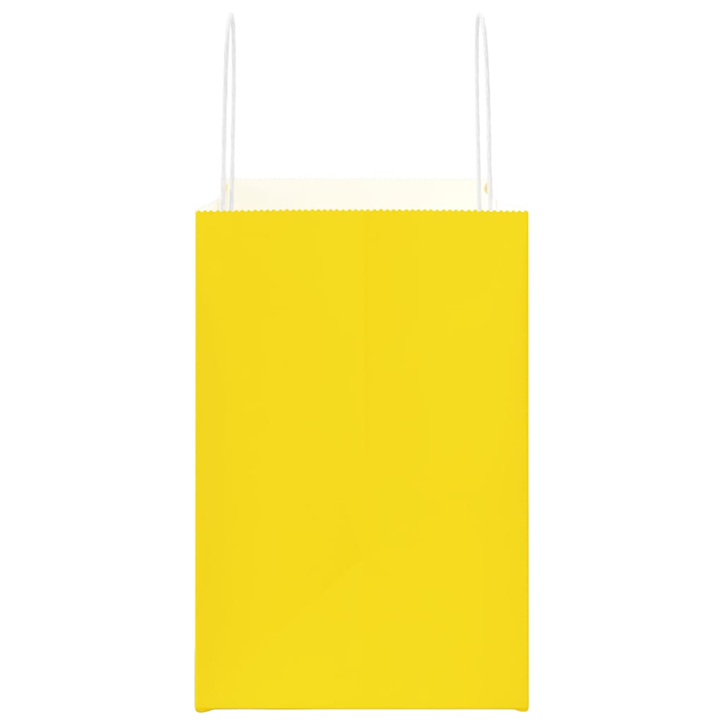 vidaXL Χάρτινες σακούλες 250 τεμάχια με χερούλια Κίτρινο 21x11x36 εκ.