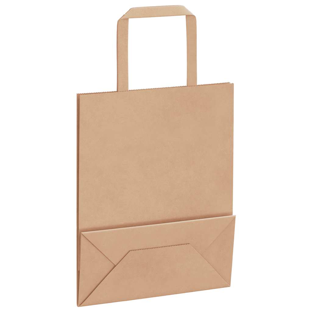 vidaXL Χάρτινες σακούλες 50 τεμάχια με χερούλια καφέ 18x8x22 cm