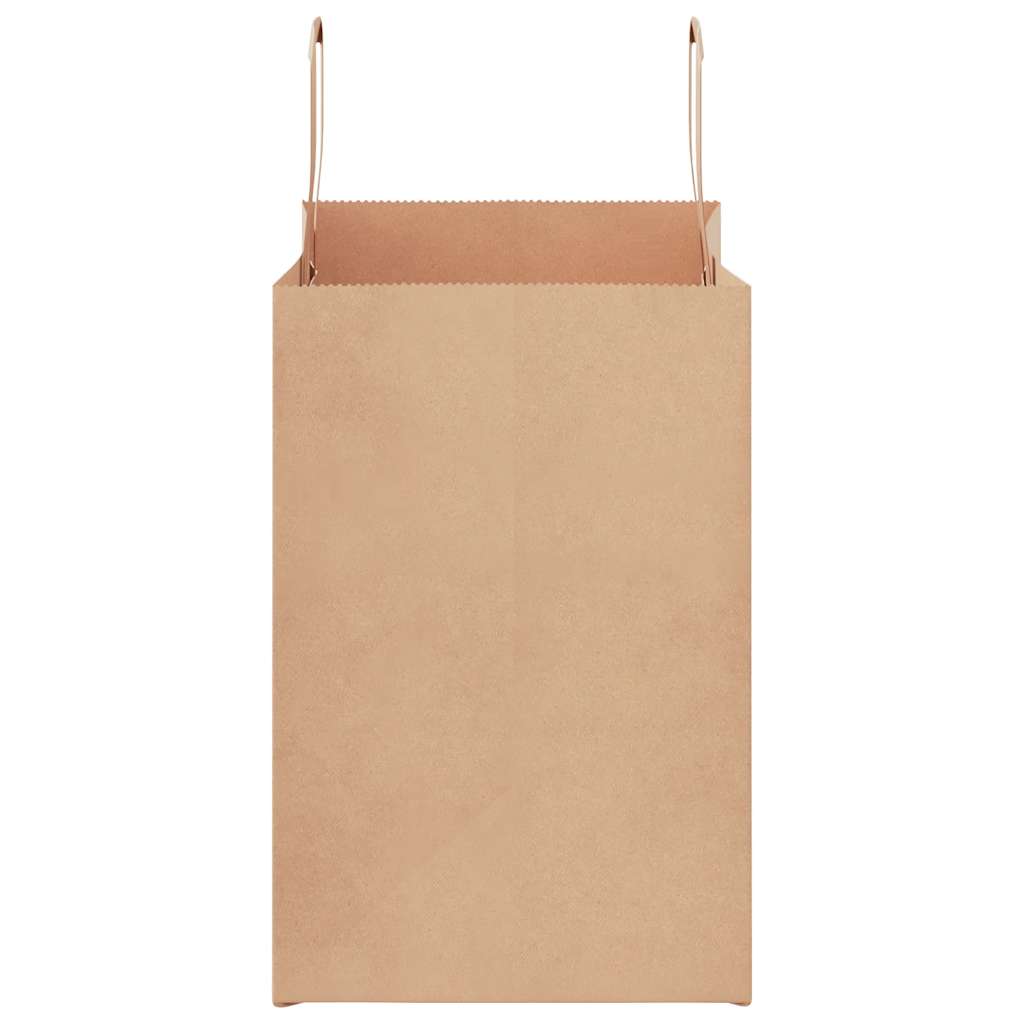 vidaXL Χάρτινες σακούλες 50 τεμάχια με χερούλια καφέ 26x17x25 cm