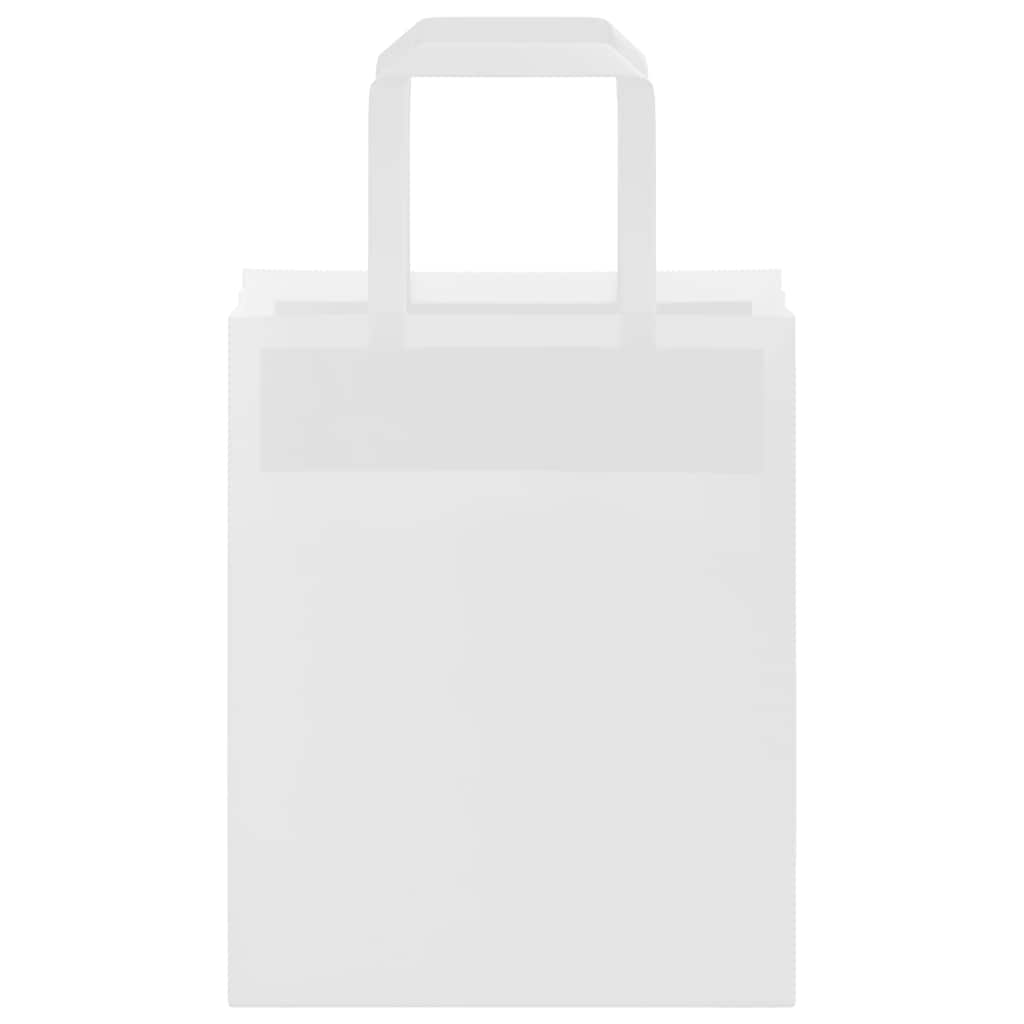 vidaXL Χάρτινες σακούλες 250 τεμάχια με χερούλια Λευκό 18x8x22 εκ.