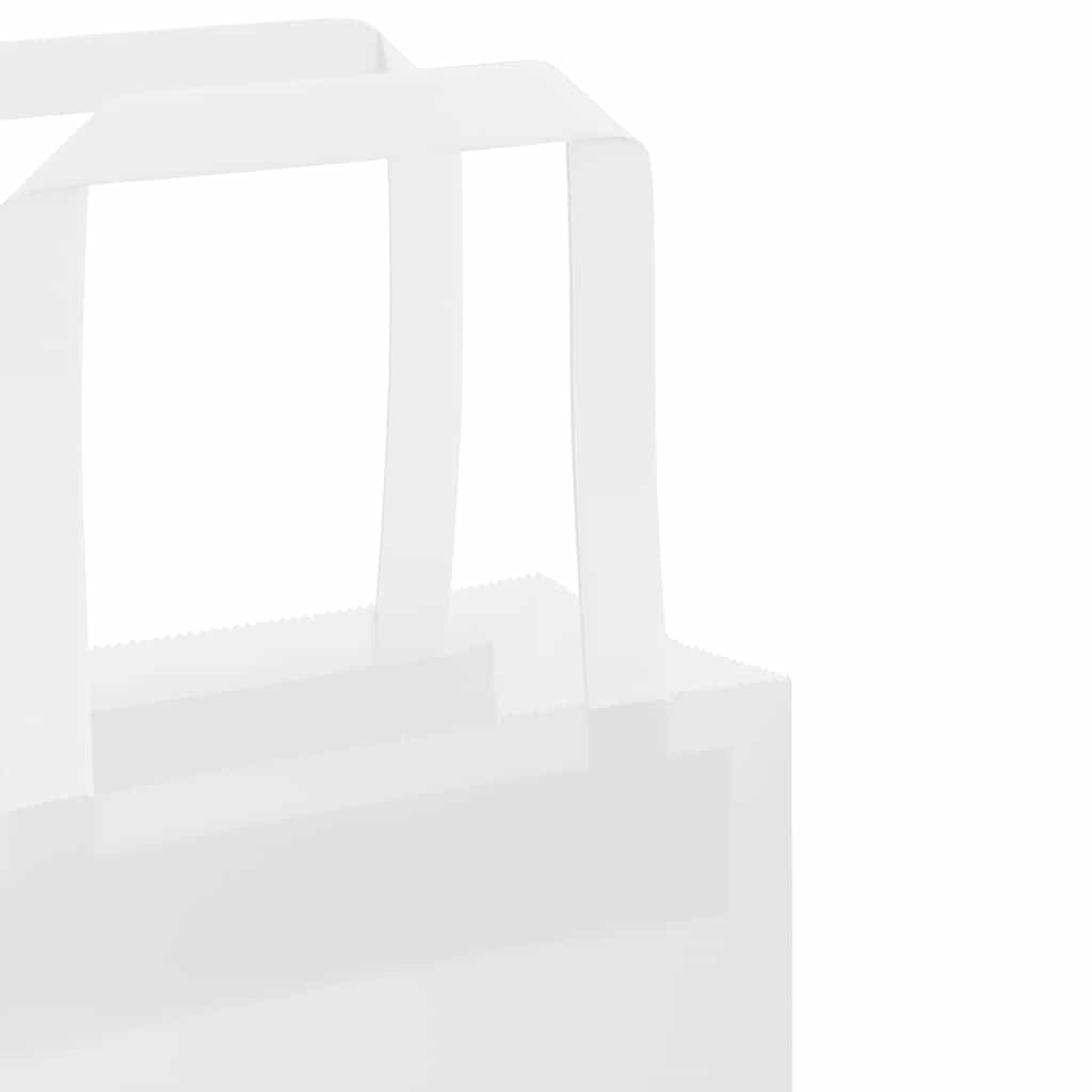 vidaXL Χάρτινες σακούλες 250 τεμάχια με χερούλια Λευκό 26x12x35 εκ.