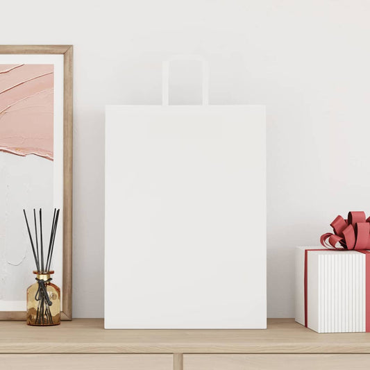 vidaXL Χάρτινες σακούλες 250 τεμάχια με χερούλια Λευκό 32x17x44 εκ.