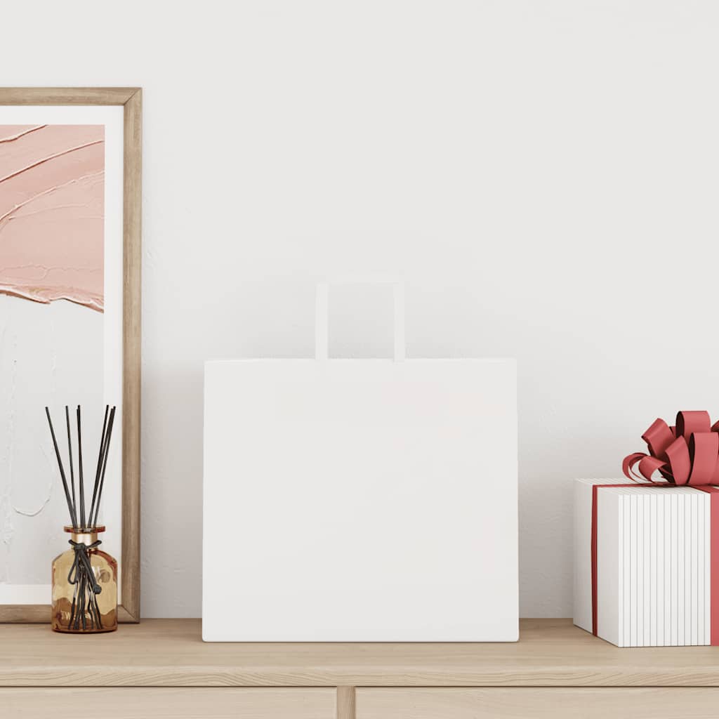 vidaXL Χάρτινες σακούλες 250 τεμάχια με χερούλια Λευκό 32x22x28 εκ.