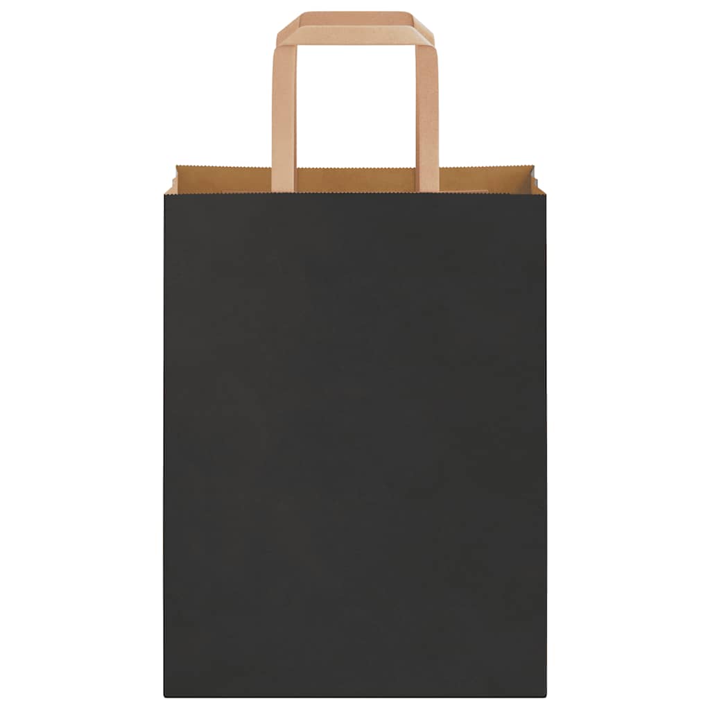 vidaXL Χάρτινες σακούλες 250 τεμάχια με χερούλια Μαύρο 21x11x28 εκ.