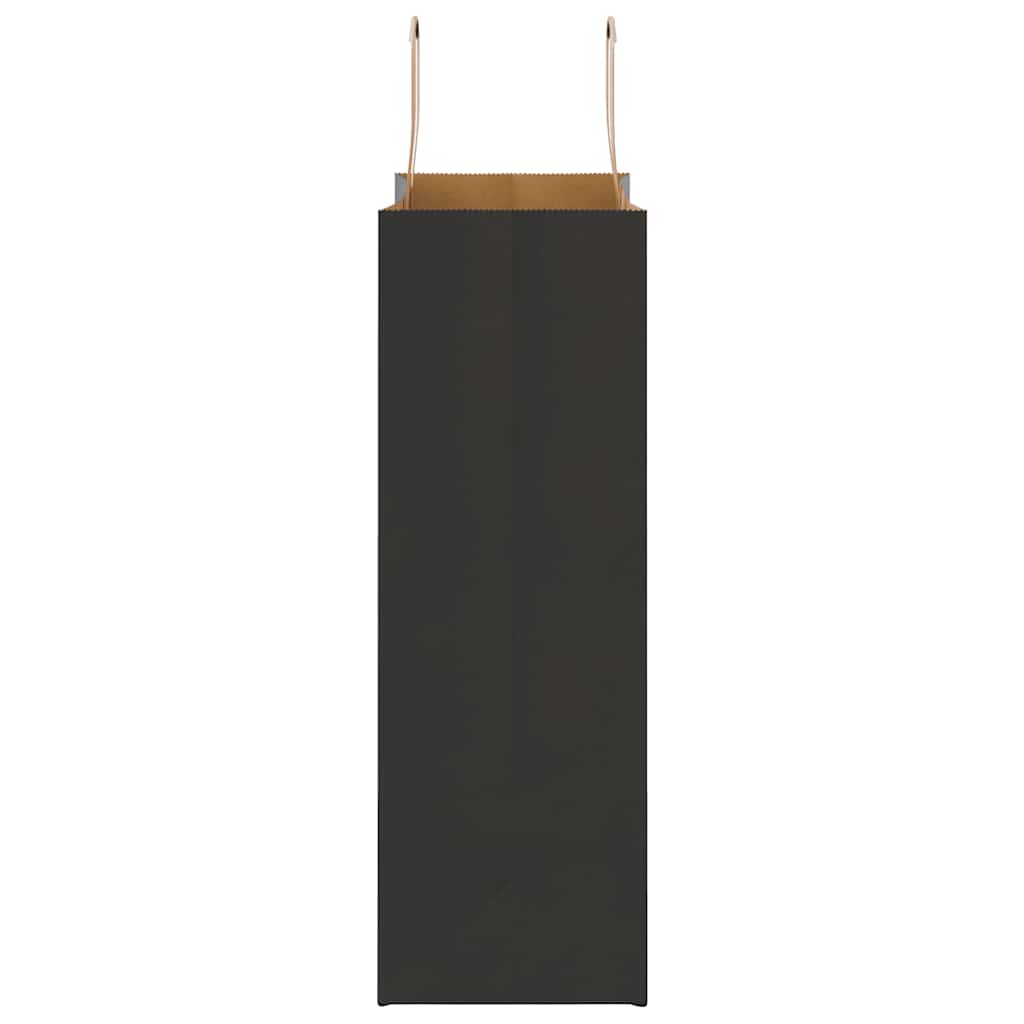 vidaXL Χάρτινες σακούλες 250 τεμάχια με χερούλια Μαύρο 26x12x35 εκ.