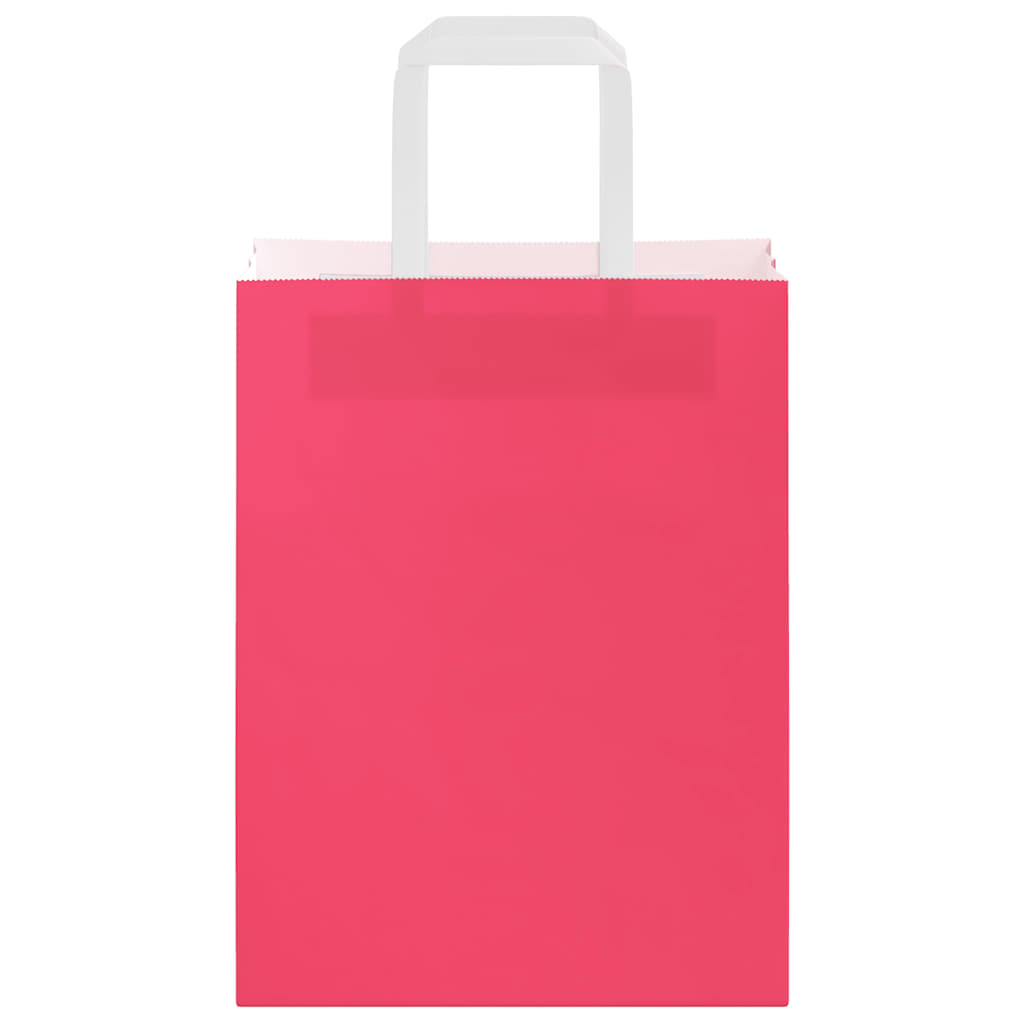 vidaXL Χάρτινες σακούλες 250 τεμάχια με χερούλια Ροζ 21x11x28 εκ.