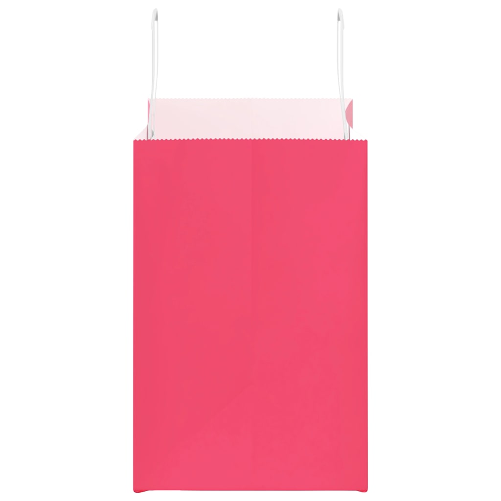 vidaXL Χάρτινες σακούλες 250 τεμάχια με χερούλια Ροζ 26x17x25 εκ.