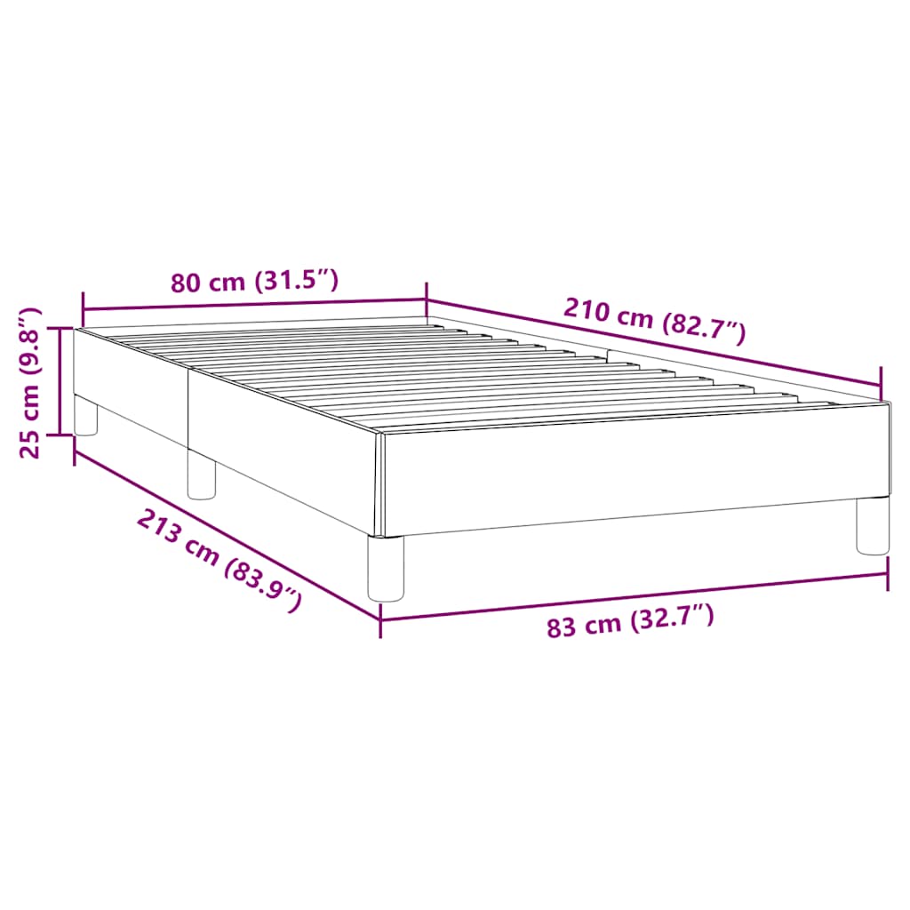 vidaXL Box Spring Κρεβάτι χωρίς στρώμα Μαύρο 80x210 cm Βελούδινο