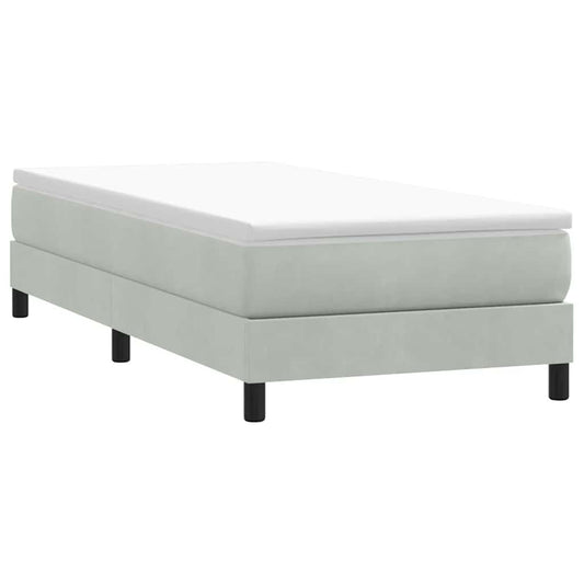 vidaXL Box Spring Κρεβάτι χωρίς στρώμα ανοιχτό γκρι 90x210cm Βελούδινο
