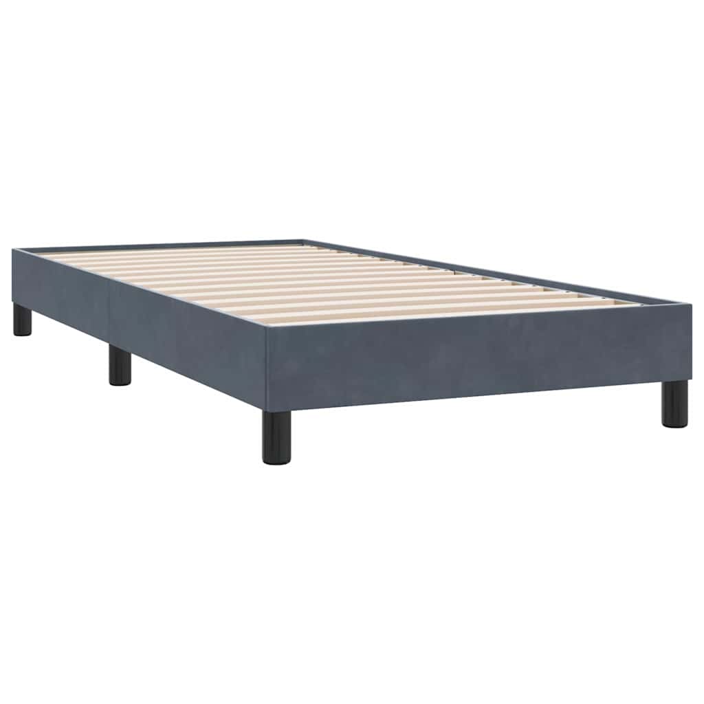 vidaXL Box Spring Κρεβάτι χωρίς στρώμα Σκούρο γκρι 90x210 cm Βελούδινο