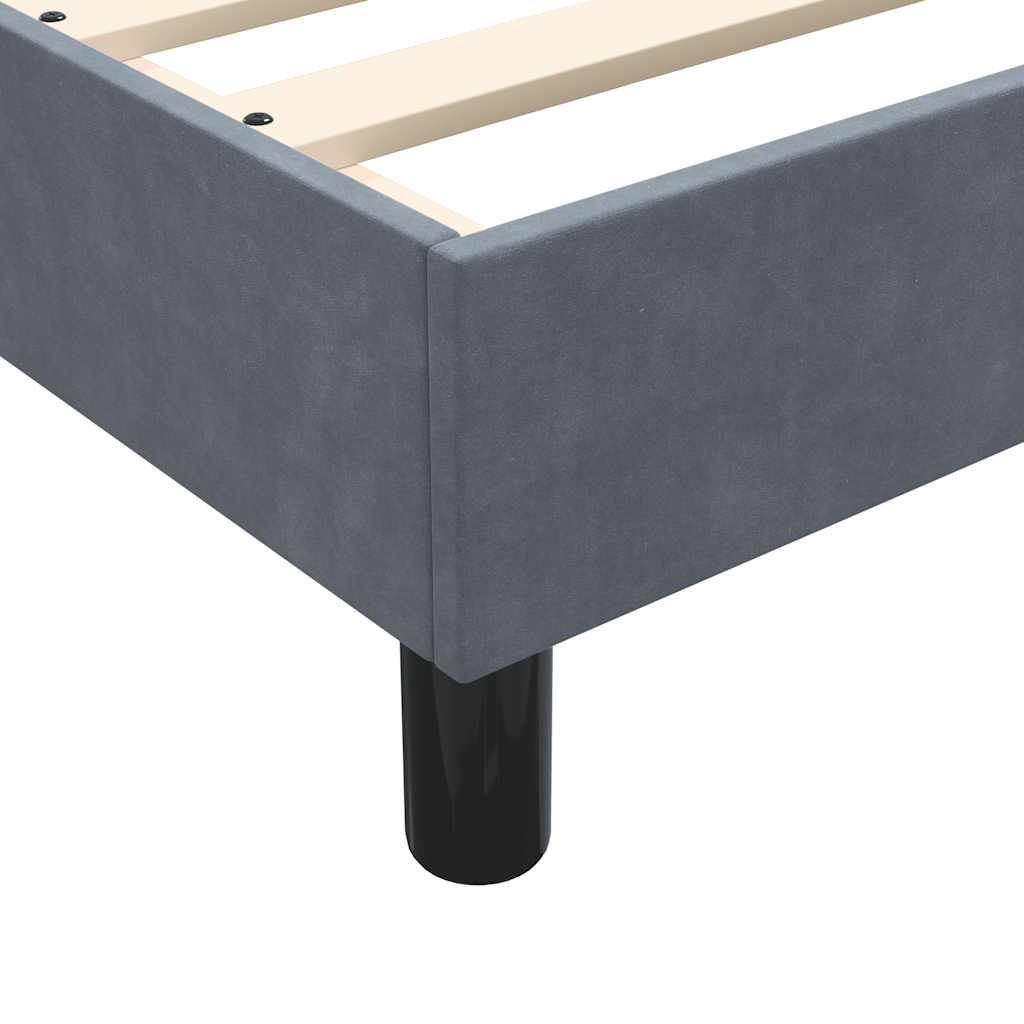 vidaXL Box Spring Κρεβάτι χωρίς στρώμα Σκούρο γκρι 90x210 cm Βελούδινο