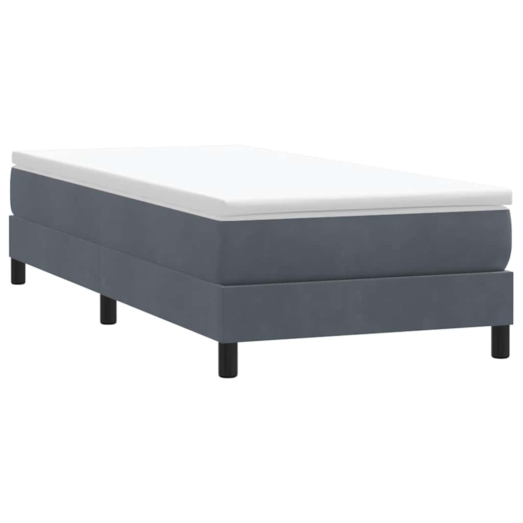 vidaXL Box Spring Κρεβάτι χωρίς στρώμα Σκούρο γκρι 90x210 cm Βελούδινο