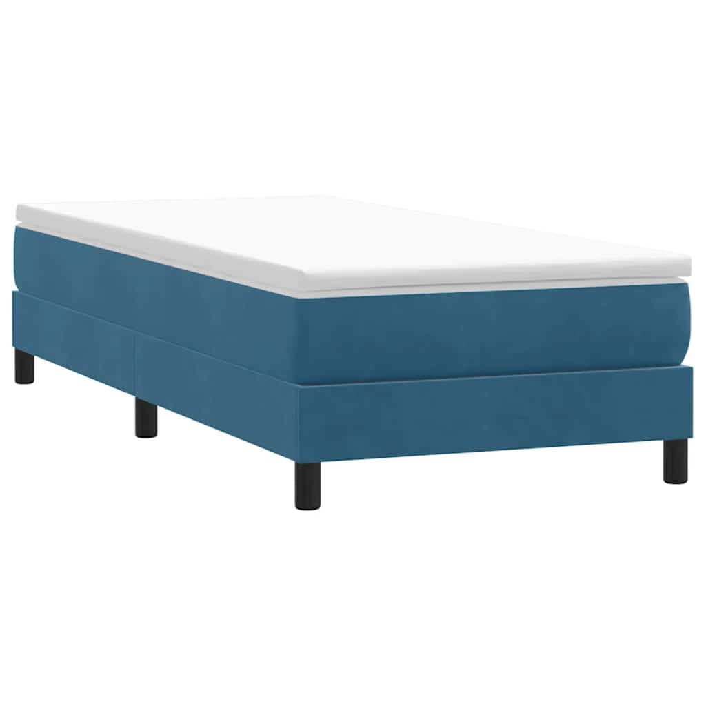 vidaXL Box Spring Κρεβάτι χωρίς στρώμα Σκούρο μπλε Βελούδινο