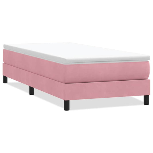 vidaXL Box Spring Κρεβάτι χωρίς στρώμα Ροζ 90x210 cm Βελούδινο