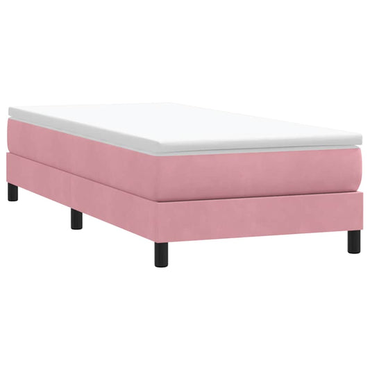 vidaXL Box Spring Κρεβάτι χωρίς στρώμα Ροζ 90x210 cm Βελούδινο