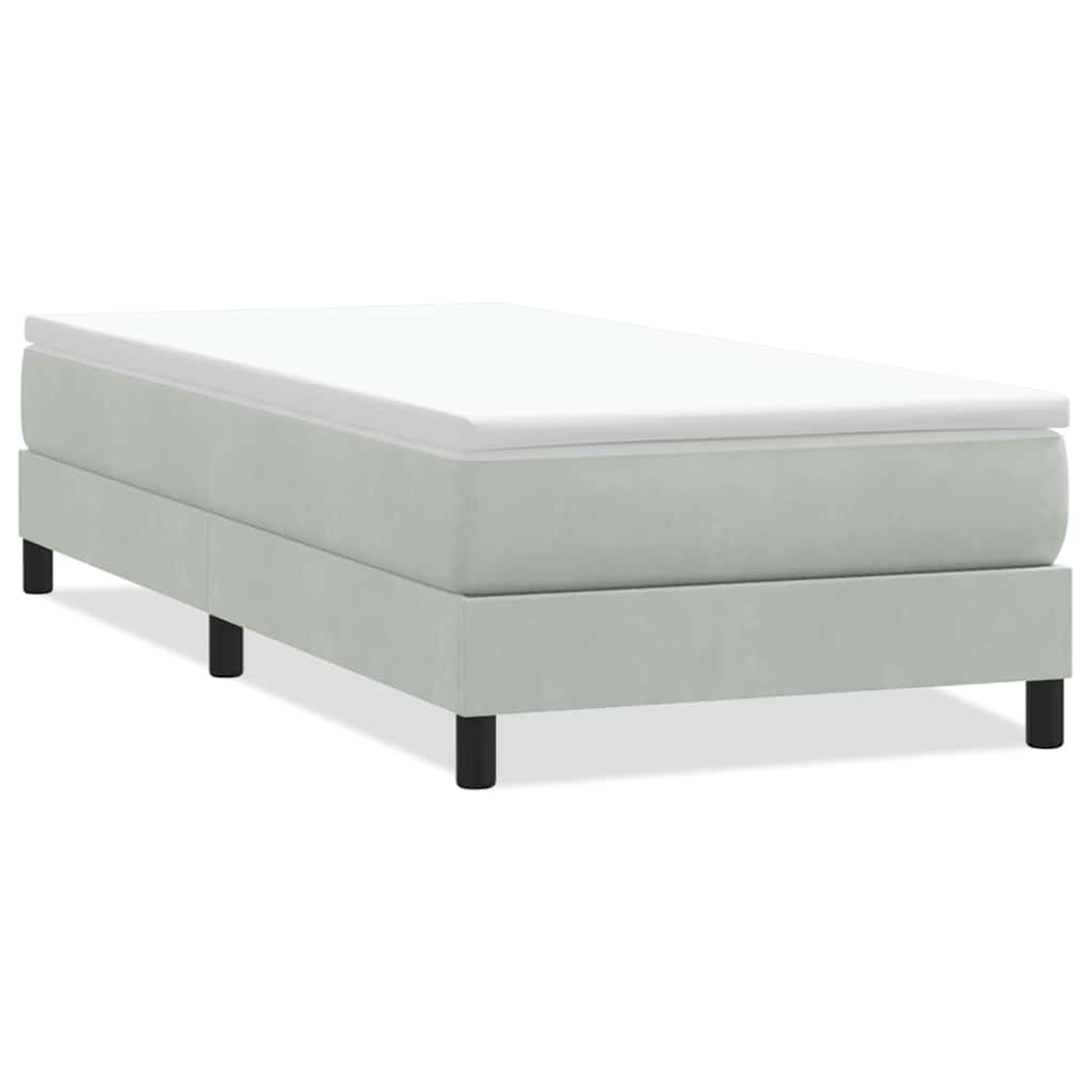 vidaXL Box Spring Κρεβάτι χωρίς στρώμα Ανοιχτό γκρι Βελούδινο