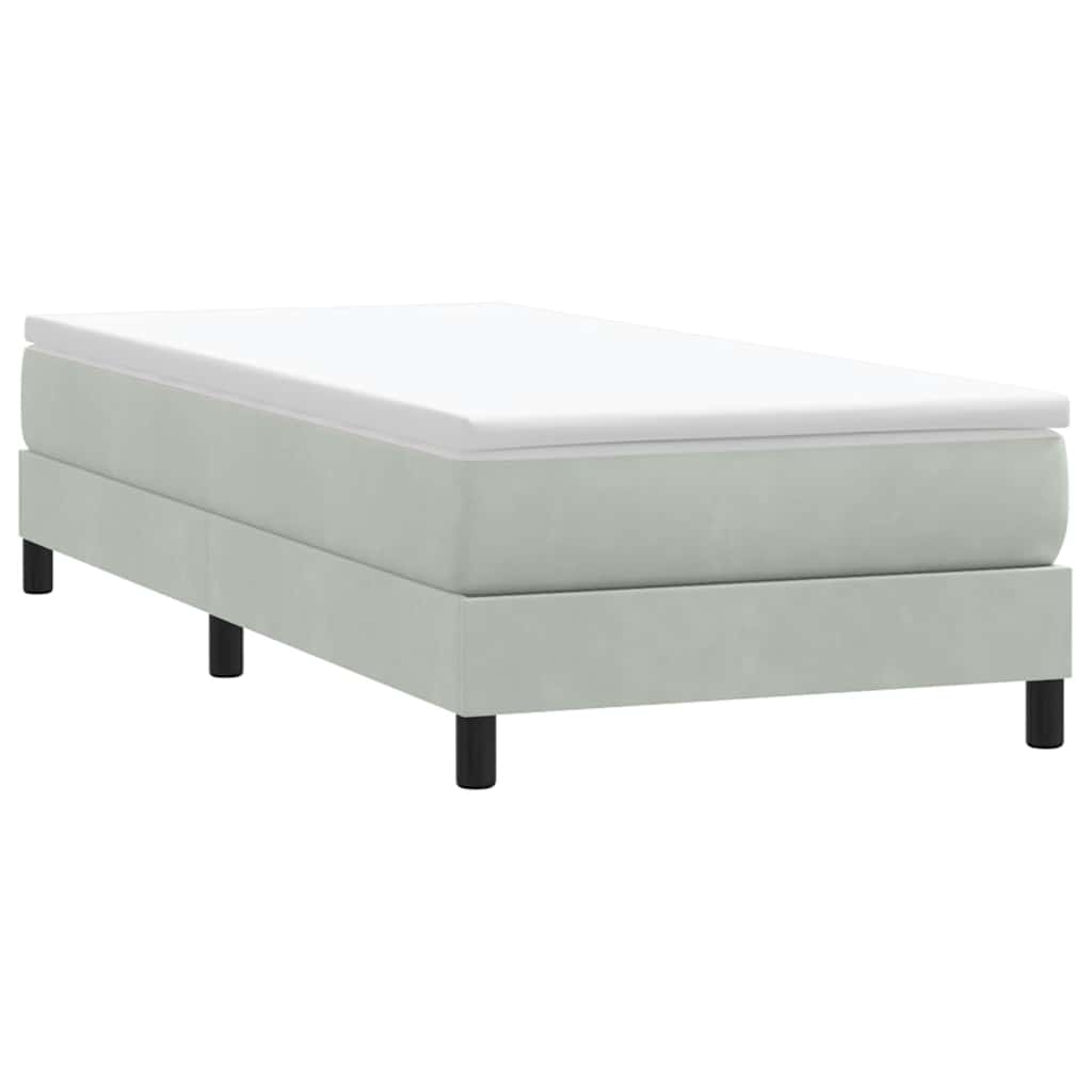 vidaXL Box Spring Κρεβάτι χωρίς στρώμα Ανοιχτό γκρι Βελούδινο
