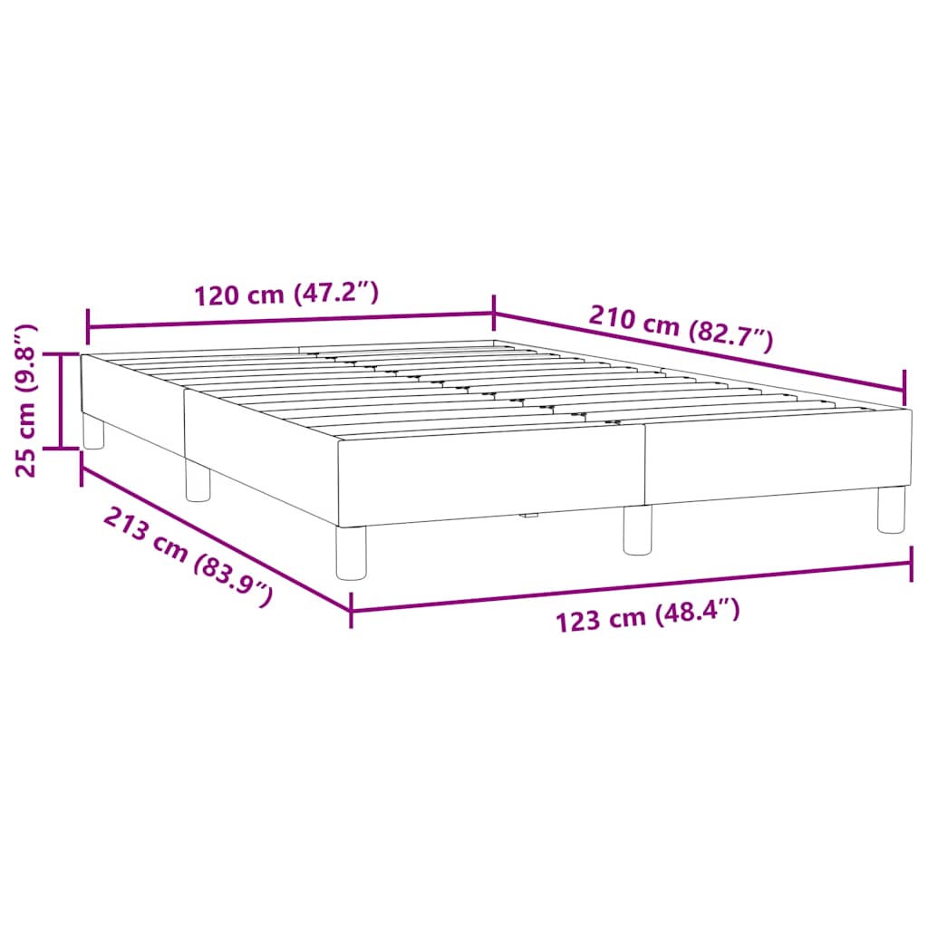 vidaXL Box Spring Κρεβάτι χωρίς στρώμα Μαύρο 120x210 cm Βελούδινο