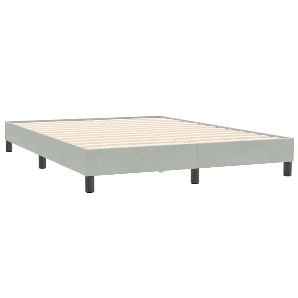 vidaXL Box Spring Κρεβάτι χωρίς στρώμα Ανοιχτό γκρι Βελούδινο