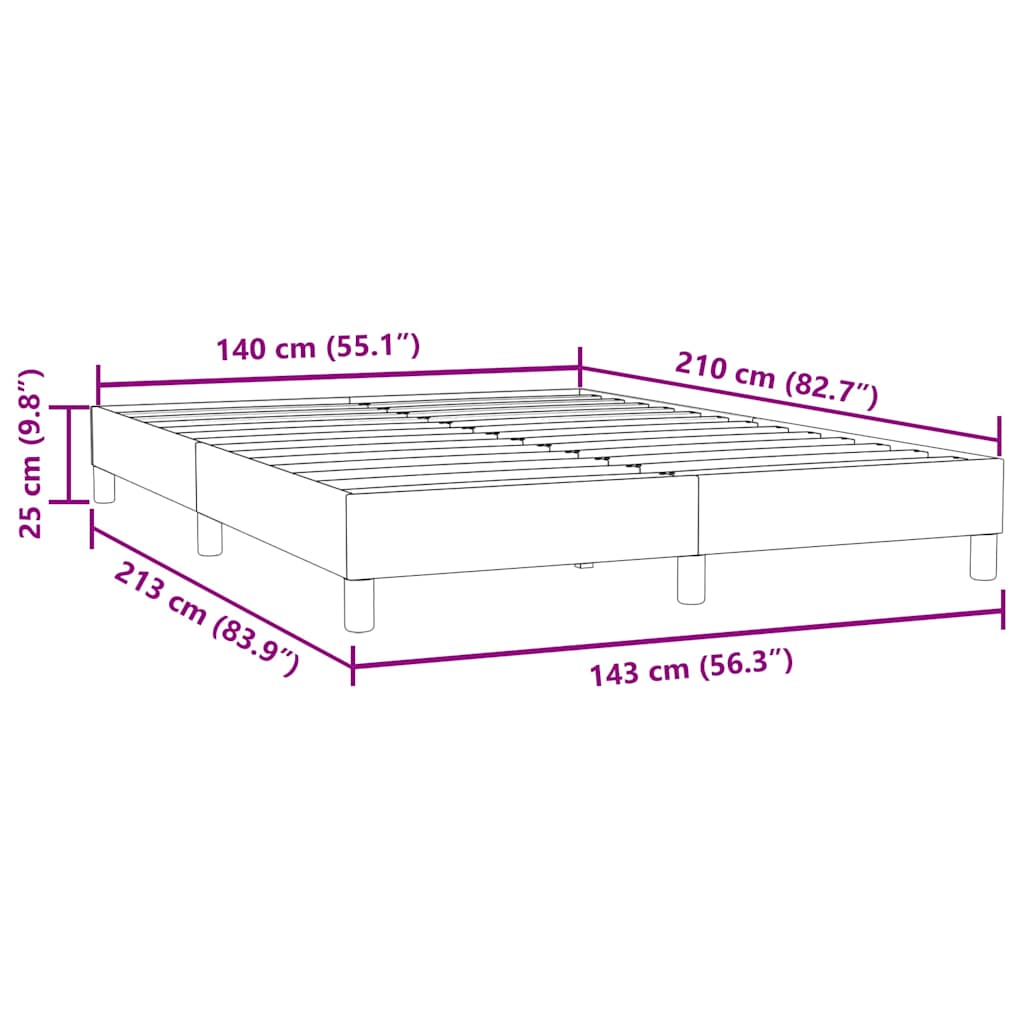vidaXL Box Spring Κρεβάτι χωρίς στρώμα Μαύρο 140x210 cm Βελούδινο
