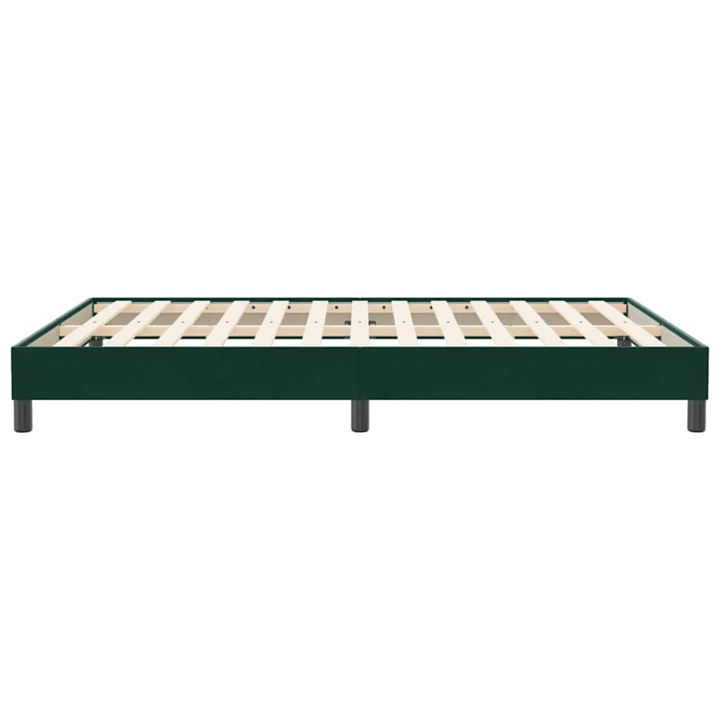 vidaXL Box Spring Κρεβάτι χωρίς στρώμα Σκούρο πράσινο Βελούδινο