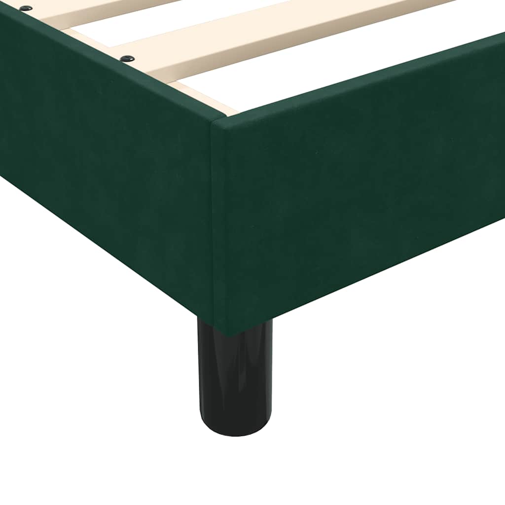 vidaXL Box Spring Κρεβάτι χωρίς στρώμα Σκούρο πράσινο Βελούδινο
